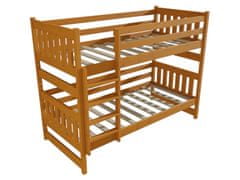 eoshop Poschodová posteľ PP 021 (Rozmer: 90 x 200 cm, Priestor medzi lôžkami: 80 cm, Farba dreva: morenie jelša)