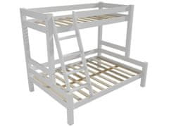 eoshop Poschodová posteľ s rozšíreným spodným lôžkom 8X8 06A (Rozmer: 80/120 x 200 cm, Farba dreva: farba biela)