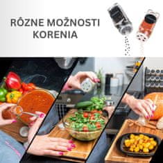 Deco Haus Sada 12 nádob na korenie s vekom z nehrdzavejúcej ocele - Súprava na dochucovanie s etiketami, lievikom, čistiacou kefkou, značkovačom 120 ml, 10,5x4,3 cm 