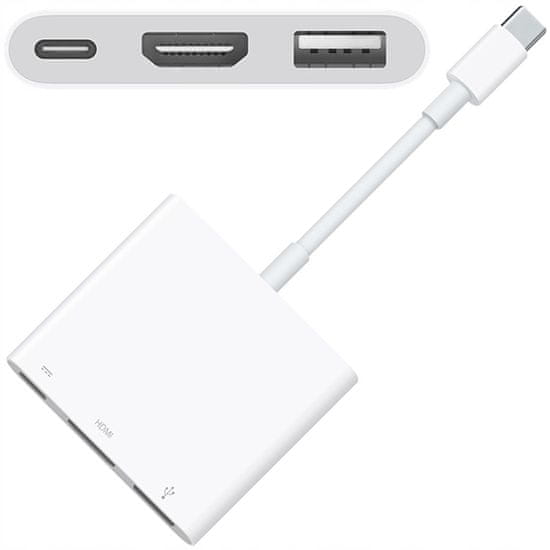 CO2 Kábel Adaptéra Co2 Usb-C Hdmi Hub 3V1 Usb Typ C Usb Full Hd Mhl 4K