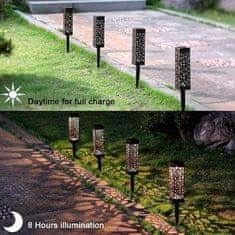 Vixson Dekoratívna solárna LED lampa s automatickou prevádzkou (2 kusy, veľkosť 28 cm) | GARDENIAS