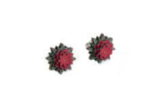 BeWooden dámske drevené náušnice Red Flower Earrings červená univerzálna