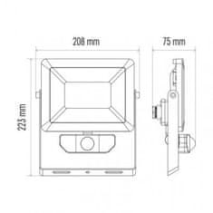 EMOS LED reflektor ILIO s pohybovým čidlom ZS2940, 50 W, čierny, neutrálna biela 1531252940