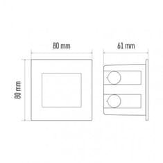 EMOS EMOS LED orientačné vstavané svietidlo 80 × 80, 1,5W teplá biela, IP65 ZC0109