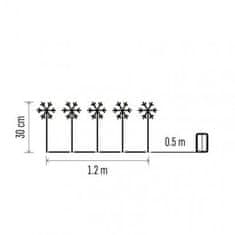 EMOS LED vianočné zapichovacie vločky DCZC01, 35 cm, 3x AA, vonkajšia aj vnútorná, studená biela 1550002014