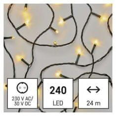 EMOS LED vianočná reťaz D4AW05, 24 m, vonkajšia aj vnútorná, teplá biela 1550040005