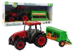 Lean-toys Veľký batériový traktor Červený sejací stroj Melódie