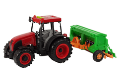 Lean-toys Veľký batériový traktor Červený sejací stroj Melódie