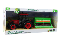 Lean-toys Veľký batériový traktor Červený sejací stroj Melódie