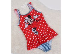 Disney DISNEY Minnie Mouse Dievčenské červené bodkované plavky 4-5 let 104-110 cm