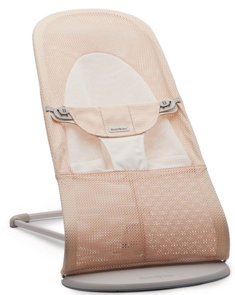 Babybjörn ležadlo Balance Soft Grey beige/White mesh, svetlosivá konštrukcia