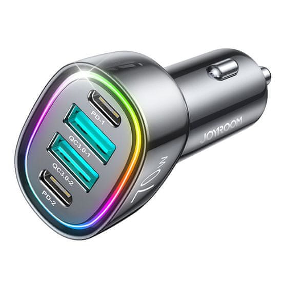 shumee 70W autonabíjačka so 4 portami 2x USB-C PD 2x USB QC čierna