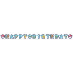 Párty girlanda Pokémon - Happy Birthday - narodeniny - 218 cm