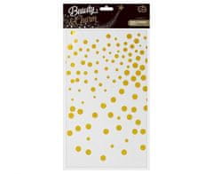 Párty obrus fóliový zlaté bodky -biely - 137x183 cm