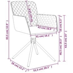 Vidaxl Otočné jedálenské stoličky 2 ks bledosivé zamatové