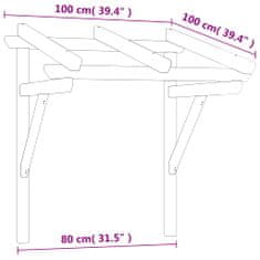 Vidaxl Prístrešok nad dvere 100x100x80 cm impregnovaná borovica