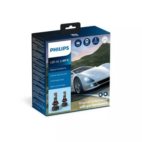Philips Philips H11 12V/24V PGJ19-2 Ultinon Pro9100 HL LED 5800K NOECE 2ks PH 11362U91X2