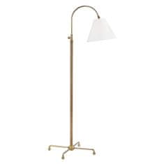 HUDSON VALLEY HUDSON VALLEY stojacia lampa CURVES NO. 1 oceľ/textil staromosadz/biela E27 1x40W MDSL503-AGB-CE