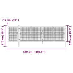 Vidaxl Záhradná brána so sieťoviny zelená 500x175 cm pozinkovaná oceľ