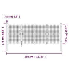 Petromila vidaXL Záhradná brána zo sieťoviny strieborná 350x175 cm pozink. oceľ