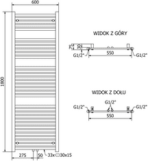 Mexen Hades, vykurovacie teleso 1800x600 mm, 780 W, zlatá lesklá, W104-1800-600-00-50