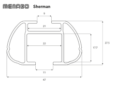 Menabo Strešný nosič Ford Tourneo Courier 02/14-03/18, Menabo Sherman