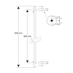 Mereo Posuvný držiak sprchy 60 cm, nerez/plast/chróm M-CB910A - Mereo