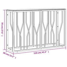 Vidaxl Konferenčný stolík 110x30x70 cm nehrdzavejúca oceľ a sklo