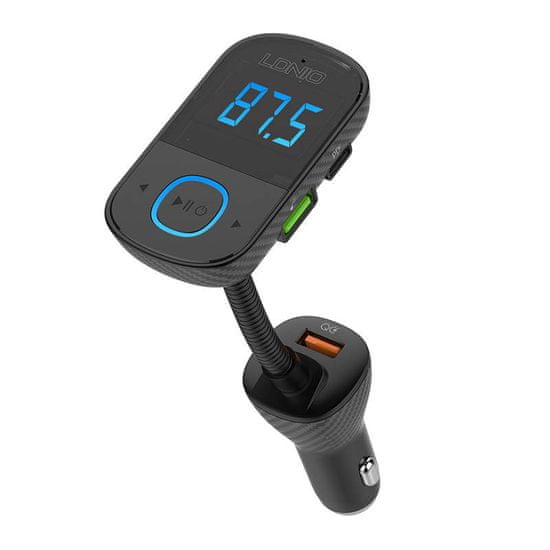 LDNIO Vysielač FM LDNIO Bluetooth C705Q 2USB, USB-C + kábel USB-C do Lightning