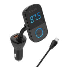 LDNIO Vysielač FM LDNIO Bluetooth C705Q 2USB, USB-C + kábel USB-C