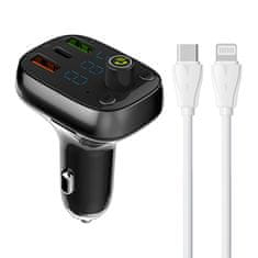 LDNIO Vysielač FM LDNIO Bluetooth C704Q 2USB, USB-C + kábel USB-C