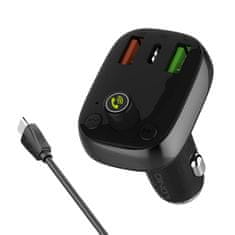 LDNIO Vysielač FM LDNIO Bluetooth C704Q 2USB, USB-C + kábel USB-C