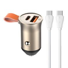 LDNIO LDNIO C509Q USB, USB-C 30W nabíjačka do auta + USB-C - USB-C kábel