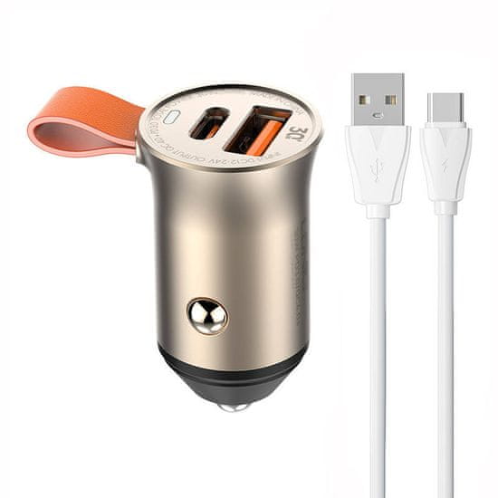 LDNIO LDNIO C509Q USB, USB-C 30W nabíjačka do auta + USB-C kábel