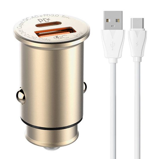 LDNIO Nabíjačka do auta LDNIO C506Q USB, USB-C + kábel USB-C