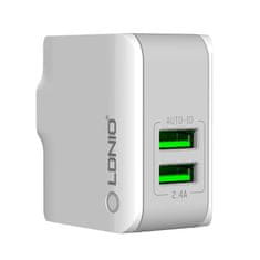 LDNIO LDNIO A2203 2USB sieťová nabíjačka + Lightning kábel