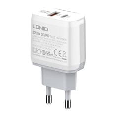 LDNIO LDNIO A2421C USB, USB-C 22,5W sieťová nabíjačka + Lightning kábel