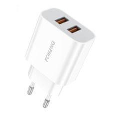 Foneng Sieťová nabíjačka Foneng EU45, 2x USB + Micro USB kábel