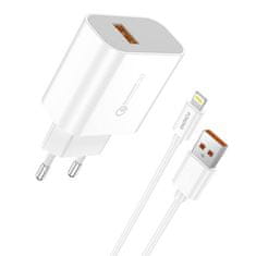 Foneng Sieťová nabíjačka Foneng EU46, 1x USB, QC 3.0 + kábel USB Lightning