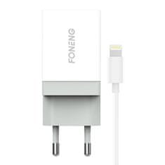 Foneng Sieťová nabíjačka Foneng K210, 1xUSB + USB Lightning kábel