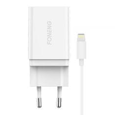 Foneng Sieťová nabíjačka Foneng K300, 1xUSB 3A + USB Lightning kábel