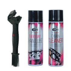 R&G racing SET kefa + R&G GLEAM mazivo a čistič reťaze 2x500ml