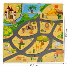 EcoToys Penová podložka Puzzle safari 93x93 cm farebná