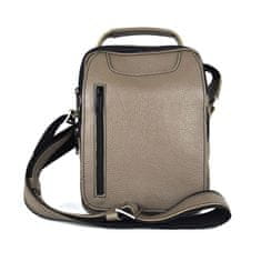 VegaLM Kožená crossbody taška z hrúbkovanej kože v khaki farbe