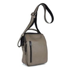 VegaLM Kožená crossbody taška z hrúbkovanej kože v khaki farbe