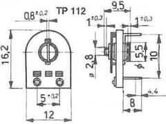 HADEX 220k - TP012, trimer cermetový ležatý RM5x10mm