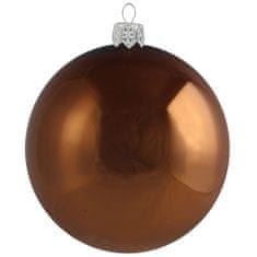 Decor By Glassor Sklenená vianočná guľa hnedá (Veľkosť: 8)