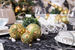 Decor By Glassor Vianočná guľa zeleno-zlatá (Veľkosť: 6)