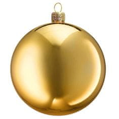 Decor By Glassor Sklenená vianočná guľa zlatá lesk (Veľkosť: 6)