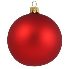 Decor By Glassor Vianočná guľa červená mat (Veľkosť: 10)